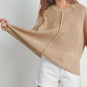 Elegant Beige Knit Sweater